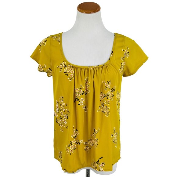 Charlotte Russe Tops - NWT Vintage Y2K Charlotte Russe Yellow Floral Print Cutout Open Back Blouse Top